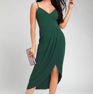 Lulus Reinette Dark Green Midi Dress